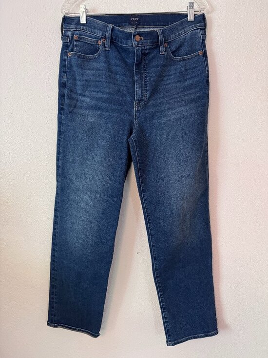 J. Crew Denim - J.Crew High Rise Straight Leg Jeans Dark Medium Wash - Size 28
